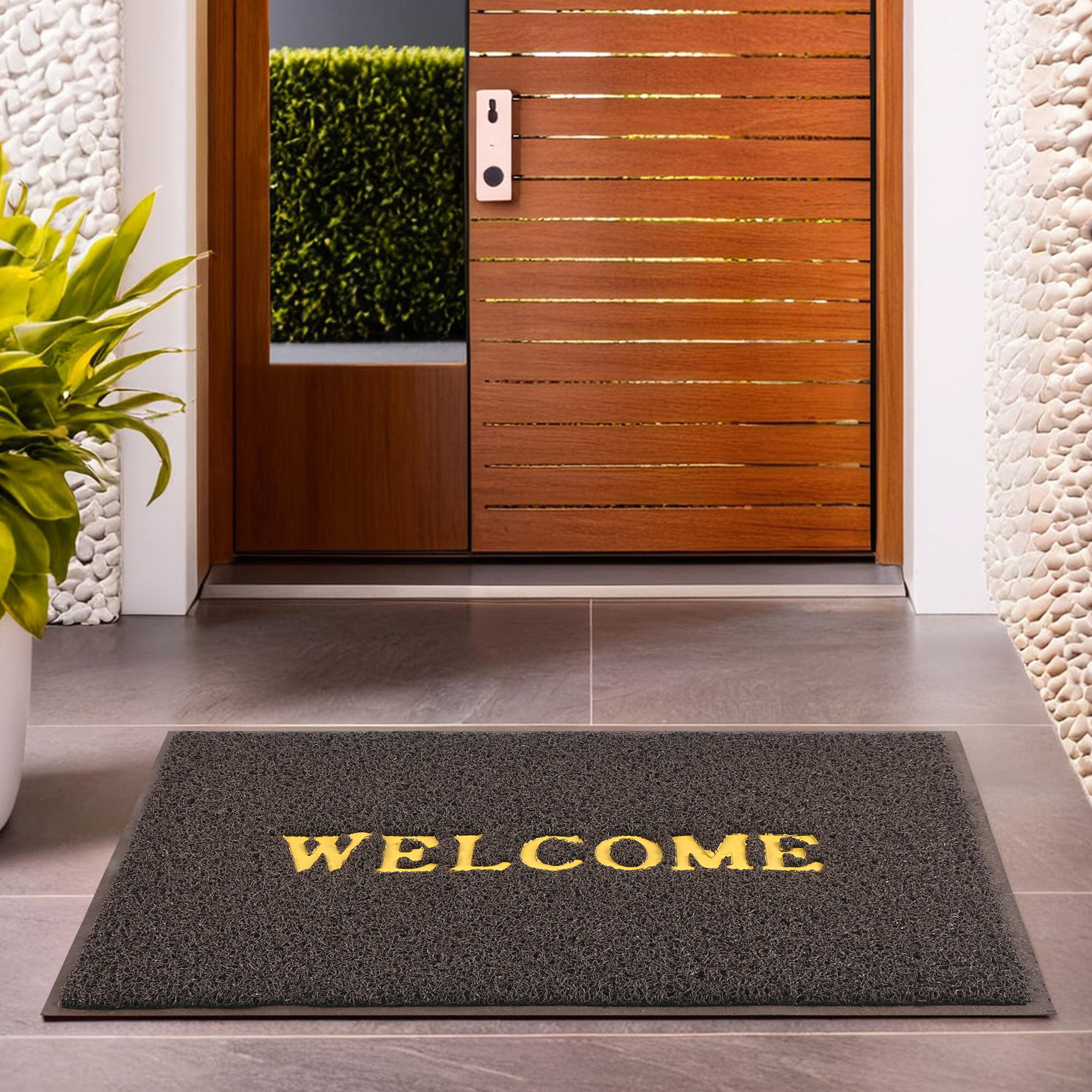 Kuber Industries 2x3 ft Rubber Doormats for Main Door Entrance  Balcony  Large Size Weather-Resistant Floor Mats for Home  Hotels  Ideal for Indoor  Outdoor Use  Brown