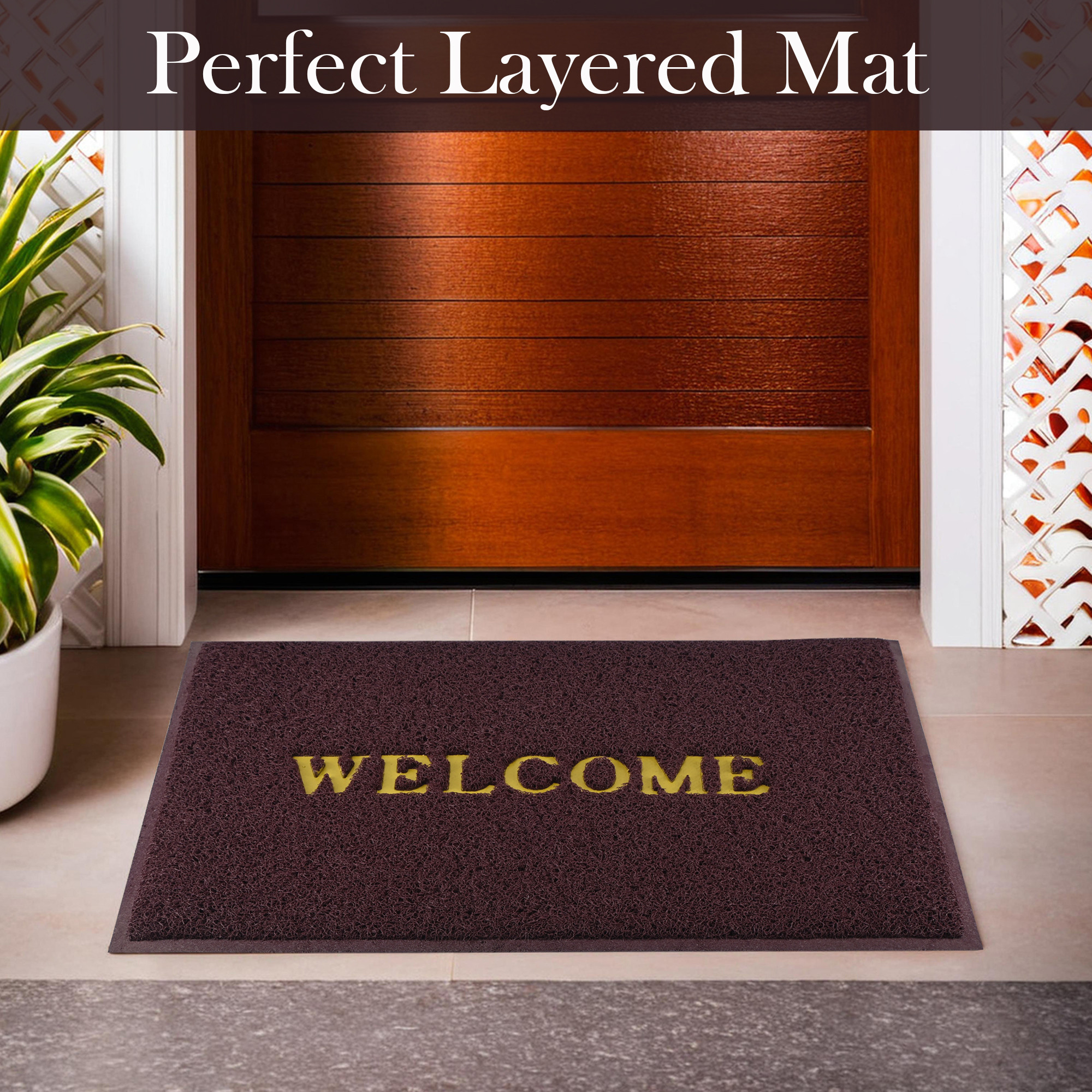 Kuber Industries 2x3 ft Rubber Doormats for Main Door Entrance  Balcony  Large Size Weather-Resistant Floor Mats for Home  Hotels  Ideal for Indoor  Outdoor Use  Maroon