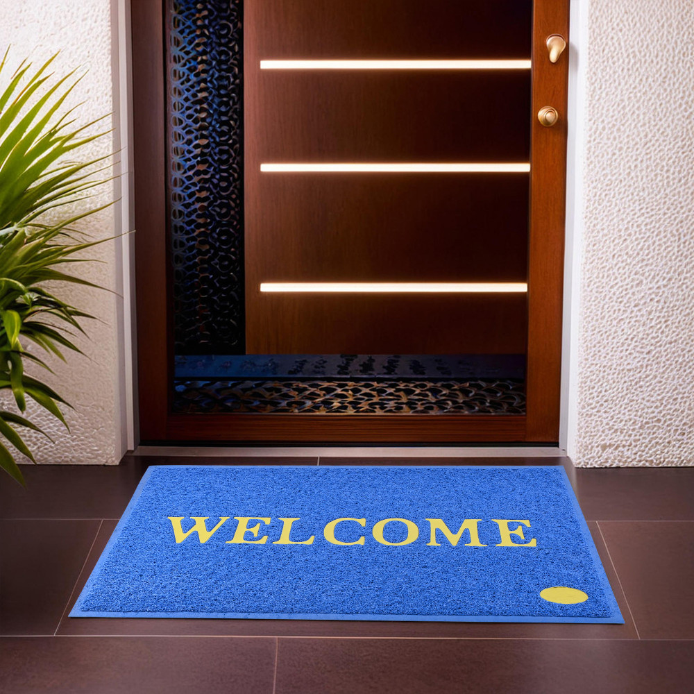 Image of 2x3 ft Rubber Doormats for Main Door Entrance & Balcony | Large Size Weather-Resistant Floor Mats for Home & Hotels | Ideal for Indoor & Outdoor Use | Blue