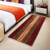 2x4 Feet Anti Skid Runner for Bedroom & Living Room | Durable Bedside Carpet & Kitchen Runner for Floor | Foldable Rugs & Mat for Home | Stripes - Red & Brown
