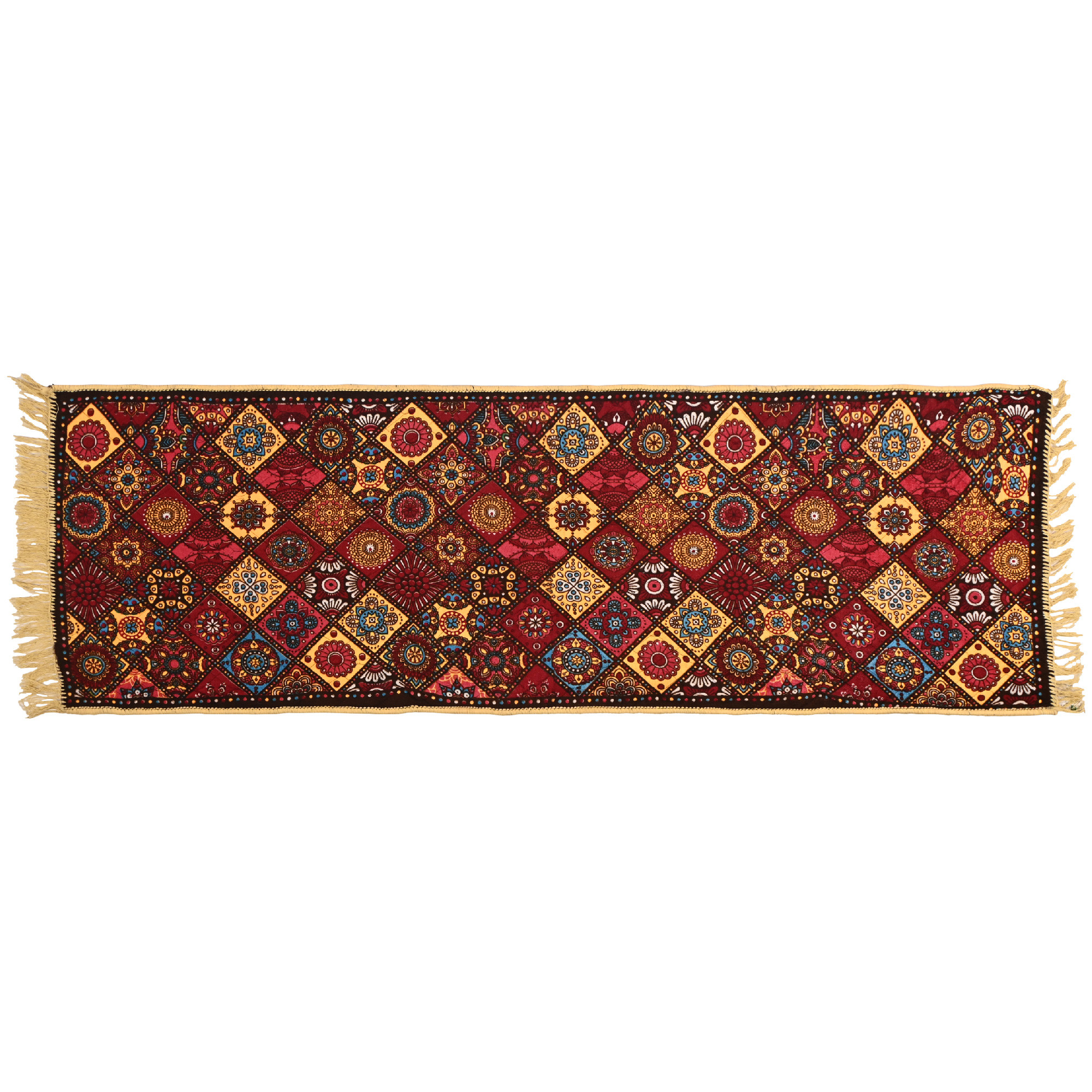 Kuber Industries 2x6 Feet Shaneel Bed Side Runner For Kitchen  Easy To Clean  Multipurpose Runner For Home Bedroom  Living Room  Rangoli Print - Multi Colour