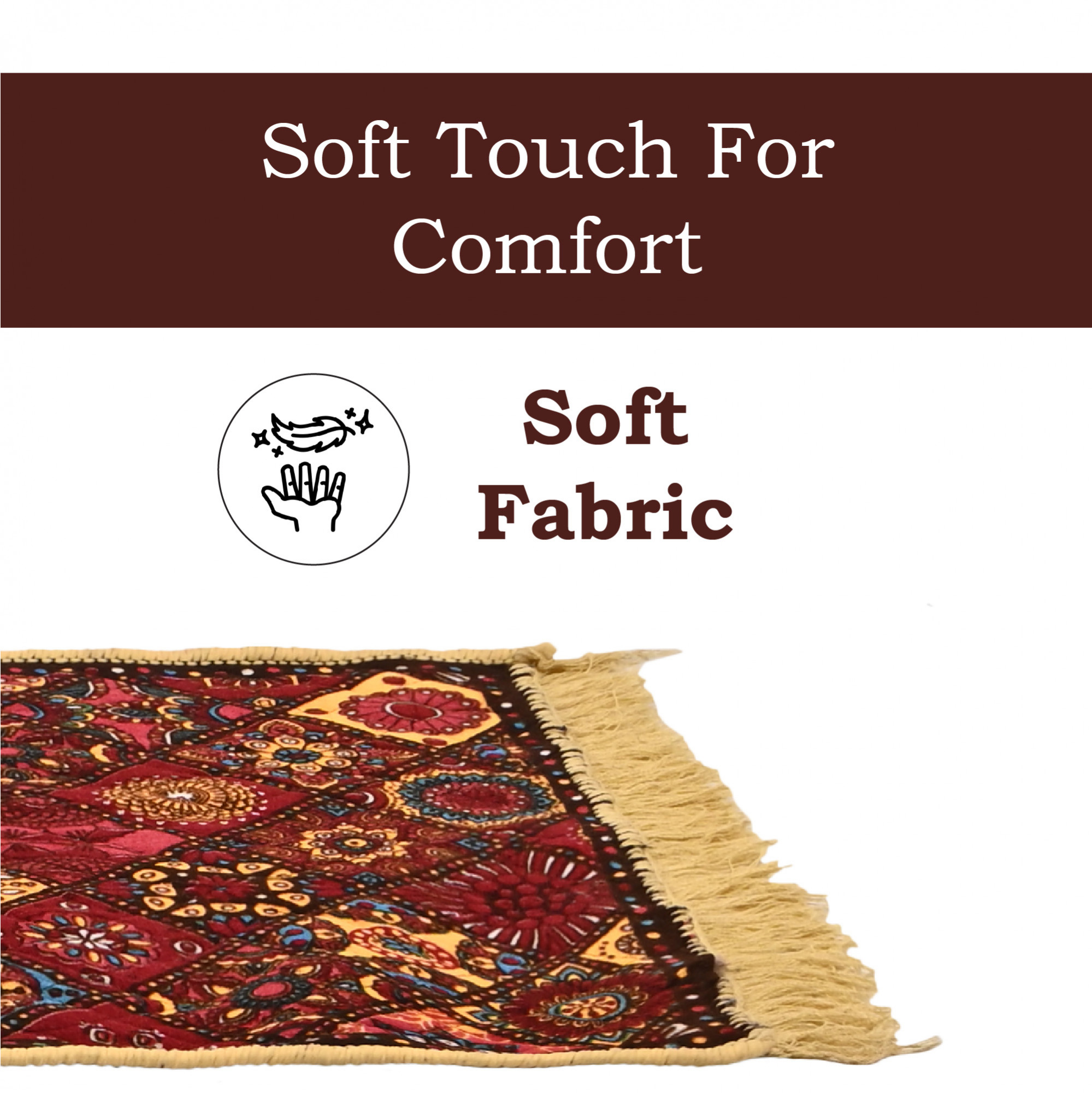 Kuber Industries 2x6 Feet Shaneel Bed Side Runner For Kitchen  Easy To Clean  Multipurpose Runner For Home Bedroom  Living Room  Rangoli Print - Multi Colour