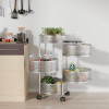 Kitchen Storage Rack | Metal Kitchen Trolley with Wheels | Vegetable Rack for Kitchen | Revolving Vegetable &amp; Fruit Stand for Kitchen | Round Shape - Silver