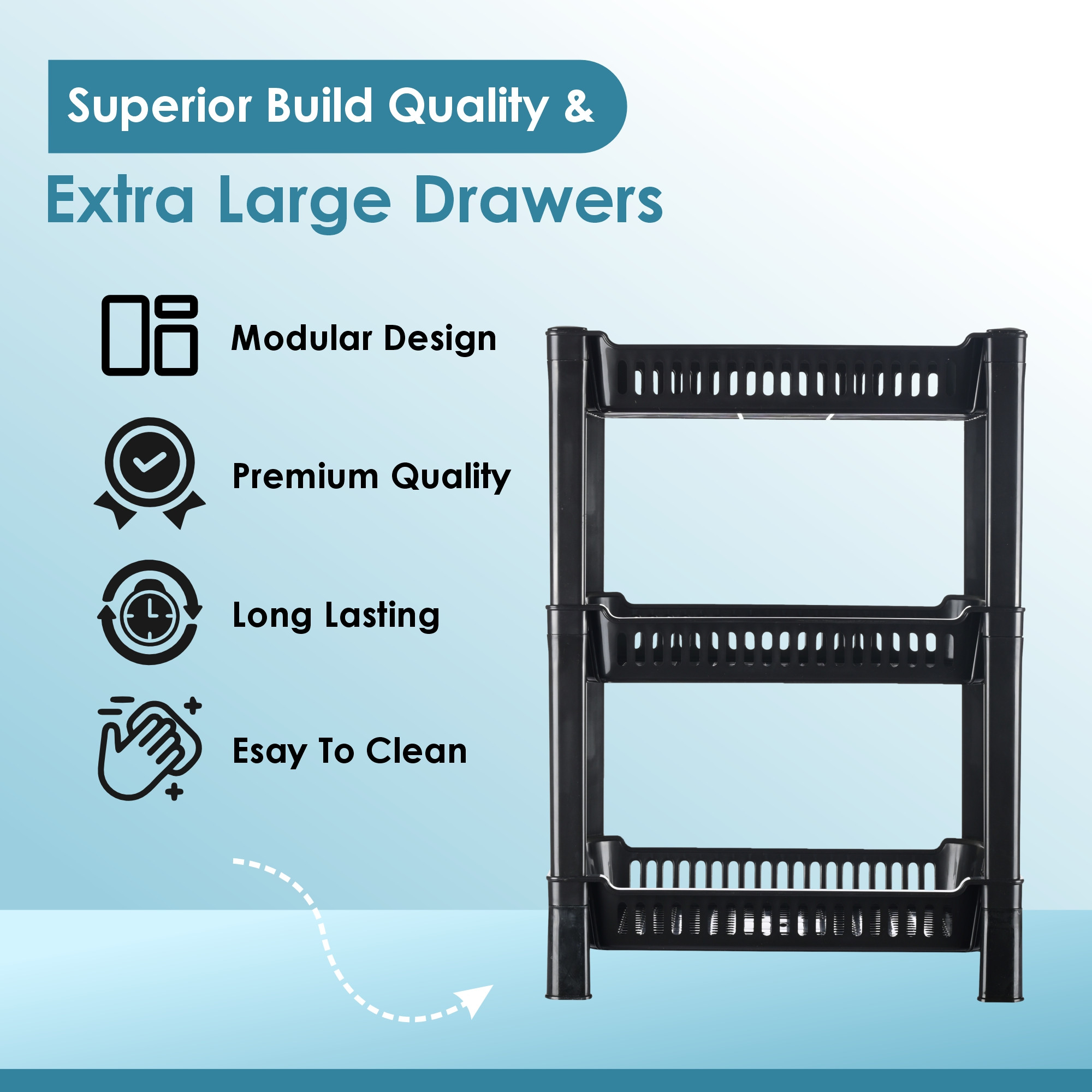 Kuber Industries 3-Layer Multipurpose Kitchen OrganizerStorage Rack  Onion Stand For Kitchen  Vessels  Vegetable Organiser  Black