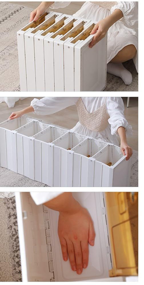 Kuber Industries 3 Layer Shoe Box for Storage|Multi-Purpose Plastic Shoe Rack|Installation Free Shoe Organizer|White|