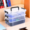 3-Layer Transparent Stackable Storage Box with Lid | Medicine &amp; Stationary Organizers Box for Home | Detachable Organizer for Jewellery, Sewing Button, Arts &amp; Crafts | Black