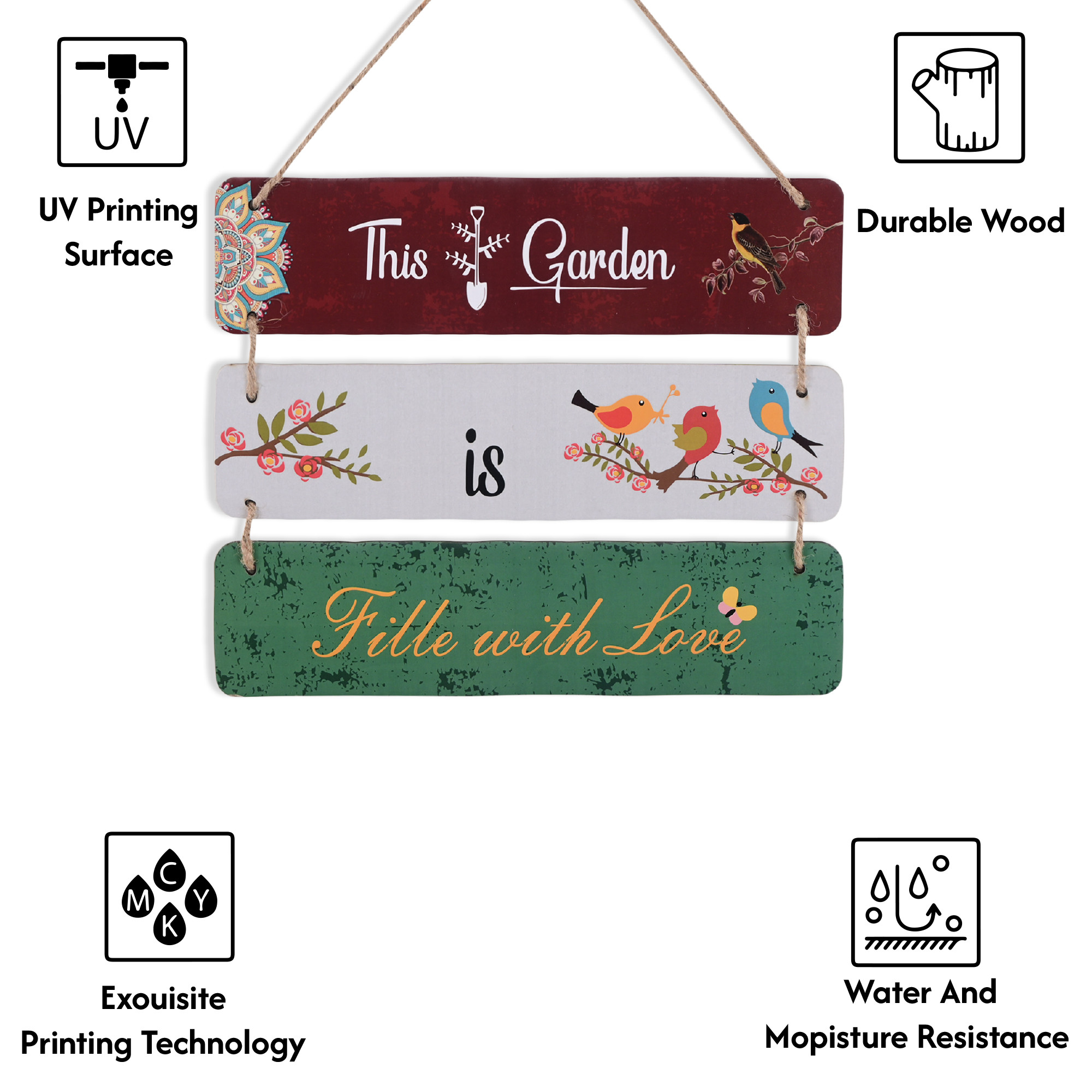 Kuber Industries 3 Layered Wooden Inspirational Quotes Wall Hanging Decoration for Living Room Bedroom  Office  Wall Art Home Decor Items for Hall Entry Door  Staircase   Multicolor