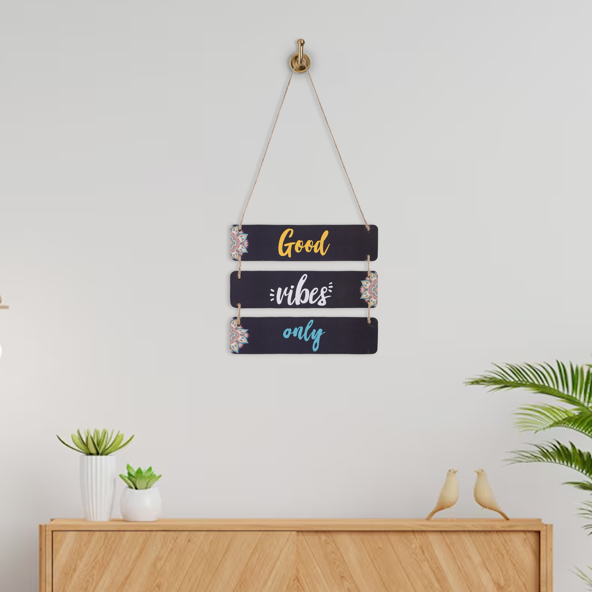 Kuber Industries 3 Layered Wooden Inspirational Quotes Wall Hanging Decoration for Living Room Bedroom  Office  Wall Art Home Decor Items for Hall Entry Door  Staircase   Black