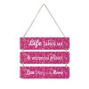3 Layered Wooden Inspirational Quotes Wall Hanging Decoration for Living Room, Bedroom &amp; Office | Wall Art Home Decor Items for Hall, Entry Door &amp; Staircase | Pink