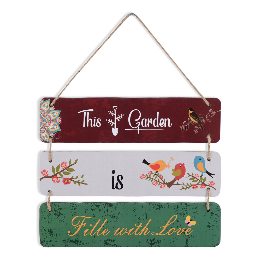 Image of Kuber Industries 3 Layered Wooden Inspirational Quotes Wall Hanging Decoration for Living Room, Bedroom &amp; Office | Wall Art Home Decor Items for Hall, Entry Door &amp; Staircase  | Multicolor