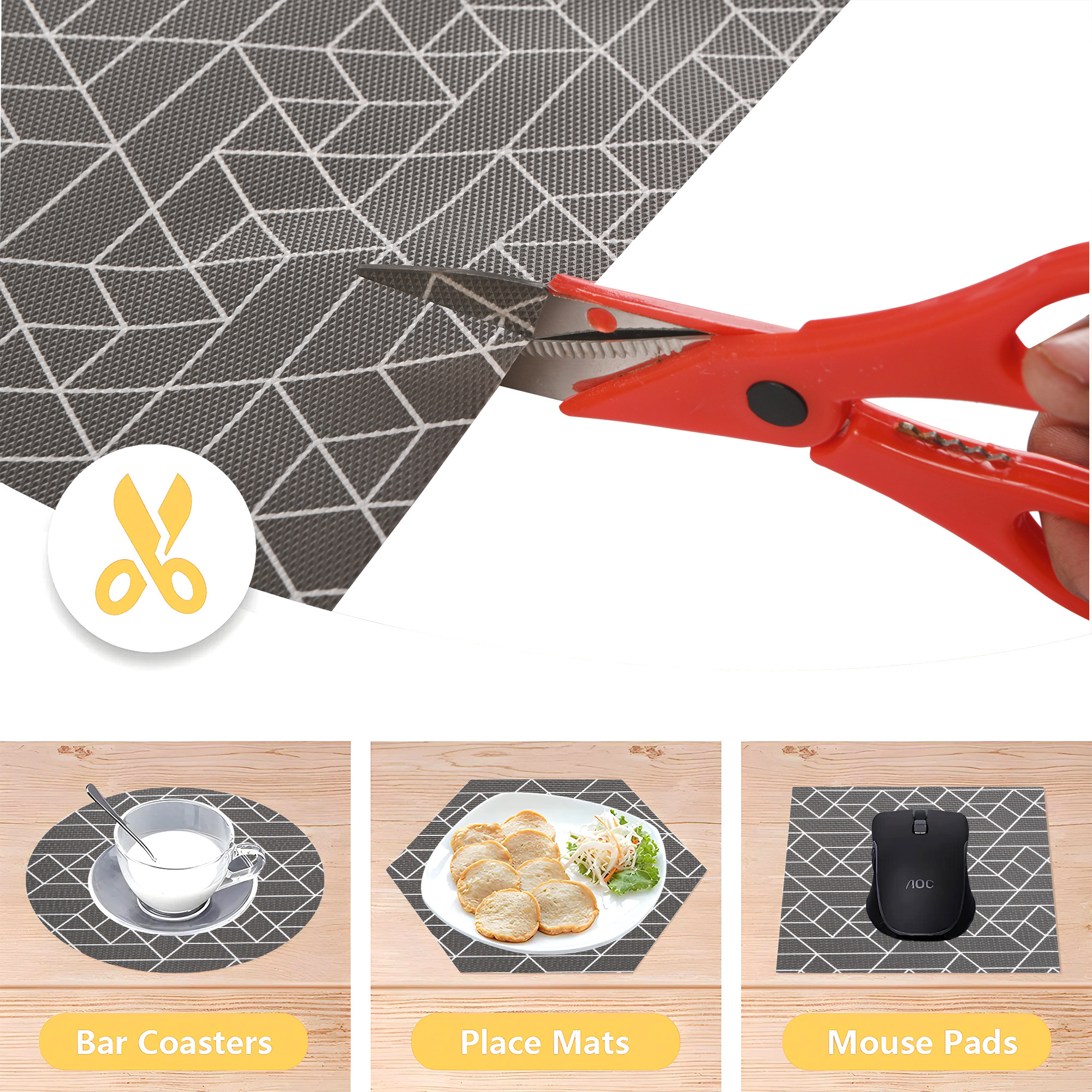 Kuber Industries 3 Meter EVA Anti Slip Kitchen Shelf Mats Roll  Shelf Liners for Kitchen Shelves  Fridge  Multipurpose Cupboard Sheets for Wardrobes  Drawers  Zig Zag S6 - Grey