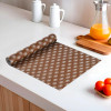 3 Meter EVA Anti Slip Kitchen Shelf Mats Roll | Shelf Liners for Kitchen Shelves &amp; Fridge | Multipurpose Cupboard Sheets for Wardrobes &amp; Drawers | Flower S3- Brown