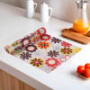 3 Meter EVA Anti Slip Kitchen Shelf Mats Roll | Shelf Liners for Kitchen Shelves &amp; Fridge | Multipurpose Cupboard Sheets for Wardrobes &amp; Drawers | Flower S4 - Multicolor