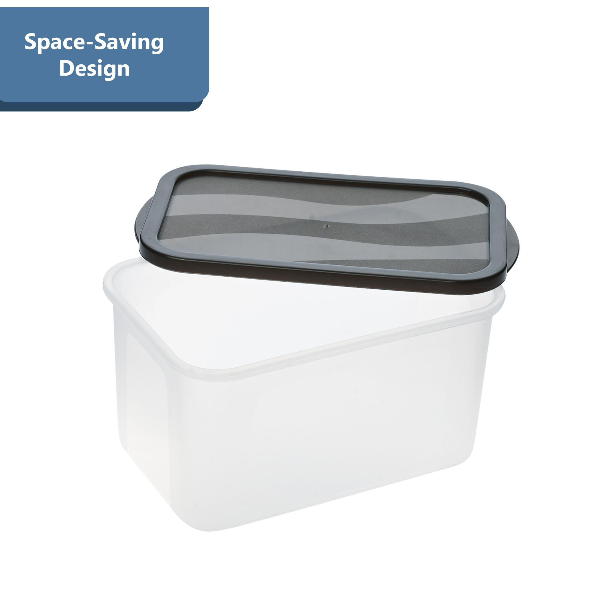 Kuber Industries 3 Pcs Refrigerator Storage Containers - Fresh Groceries Fish  Ice Cream Box for Freezer  Plastic Kitchen Organizer  Black