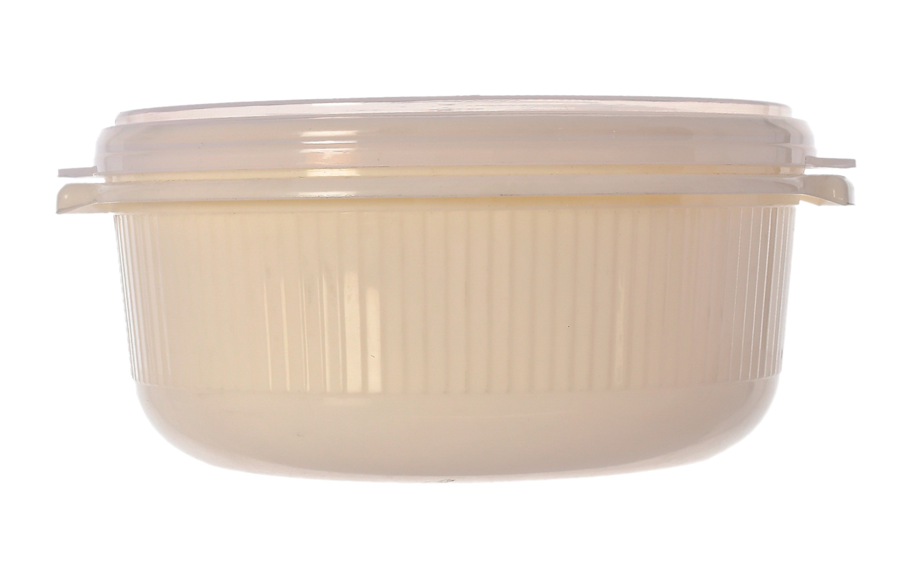 Kuber Industries 3 Piece Multiuses Plastic Serving/Mixing Bowls, Food Storage Containers Set With Lid, (3200ml, 1800ml, 1000ml) (Cream)-46KM0317