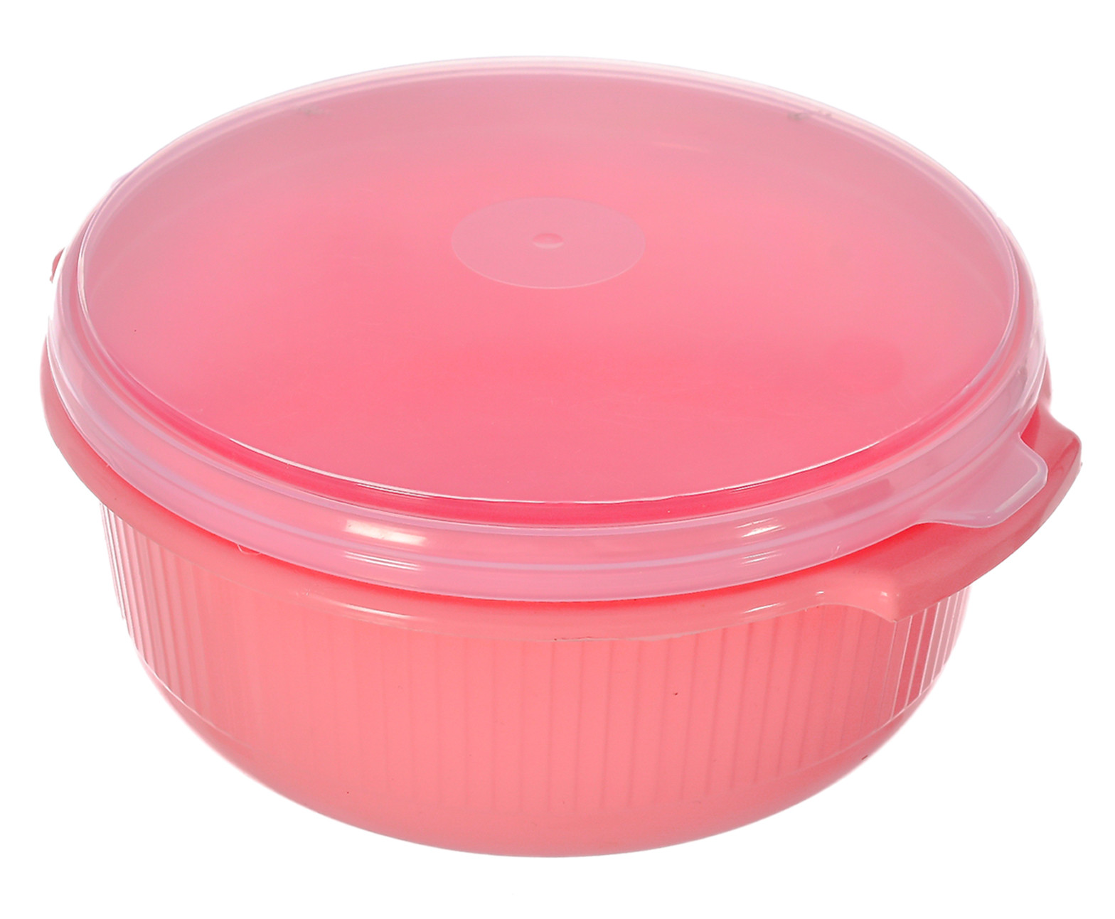 Kuber Industries 3 Piece Multiuses Plastic Serving/Mixing Bowls, Food Storage Containers Set With Lid, (3200ml, 1800ml, 1000ml) (Pink)-46KM0319
