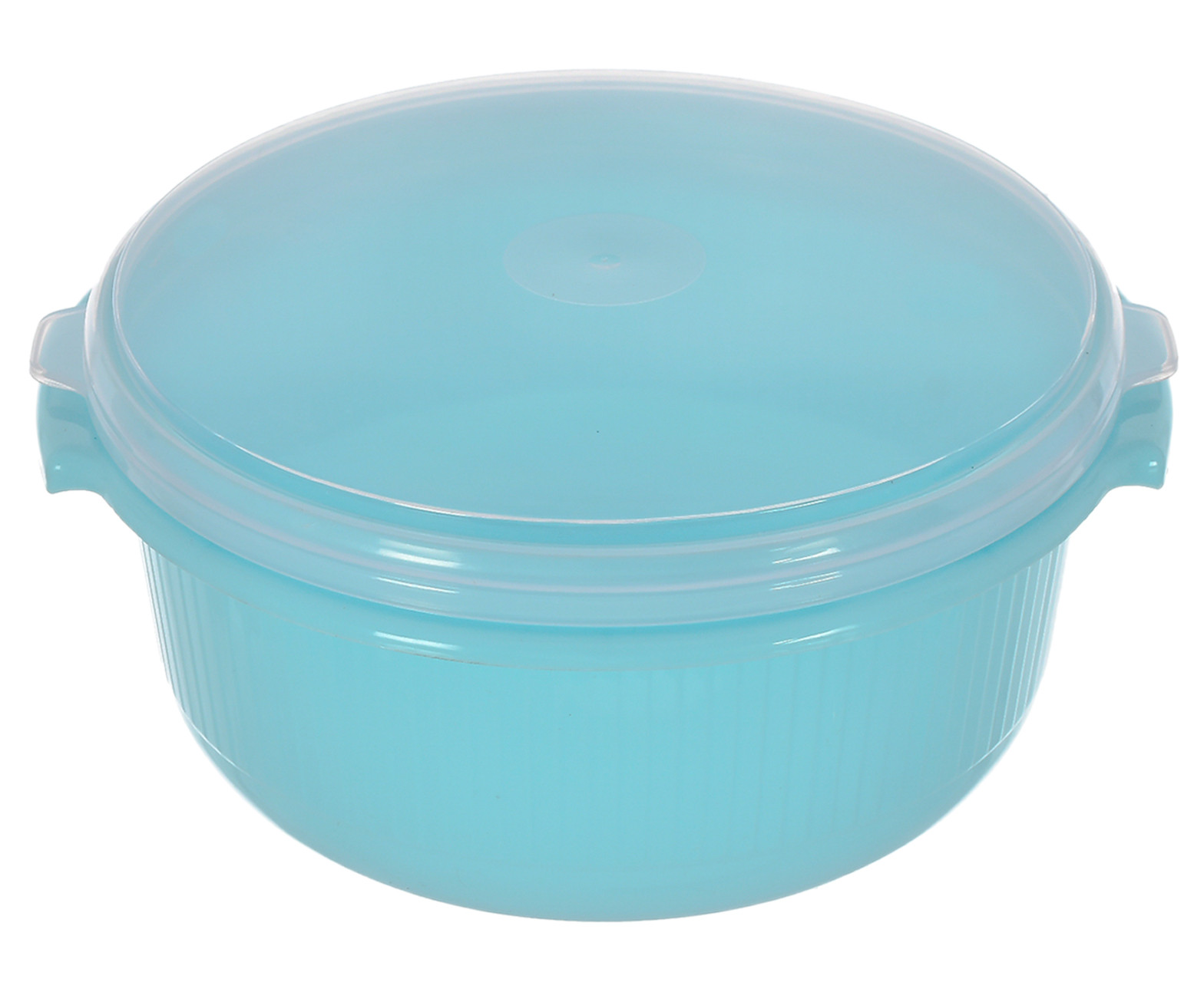 Kuber Industries 3 Piece Multiuses Plastic Serving/Mixing Bowls, Food Storage Containers Set With Lid, (3200ml, 1800ml, 1000ml) (Blue)-46KM0321
