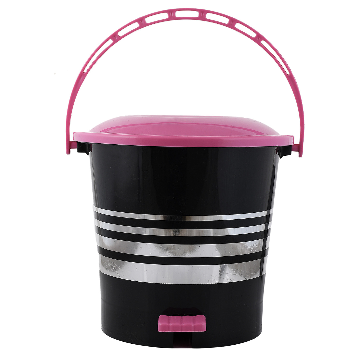 Kuber Industries 3 Pieces Plastic Dustbin Garbage Bin with Handle,10 Liters (Pink & Blue & Green) -CTKTC38045