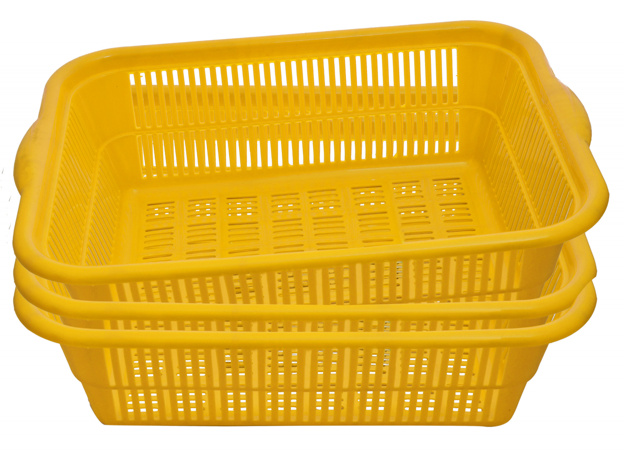 Kuber Industries 3 Pieces Plastic Kitchen Dish Rack Drainer Vegetables And Fruits Basket Dish Rack Multipurpose Organizers ,Small Size,Yellow