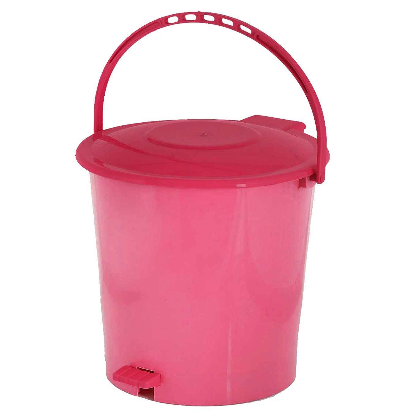 Kuber Industries 3 Pieces Ultra Plastic Garbage Waste Pedal Dustbin for Home, Office with Handle, 5 Liters (Pink & Green & Blue)-KUBMART3060