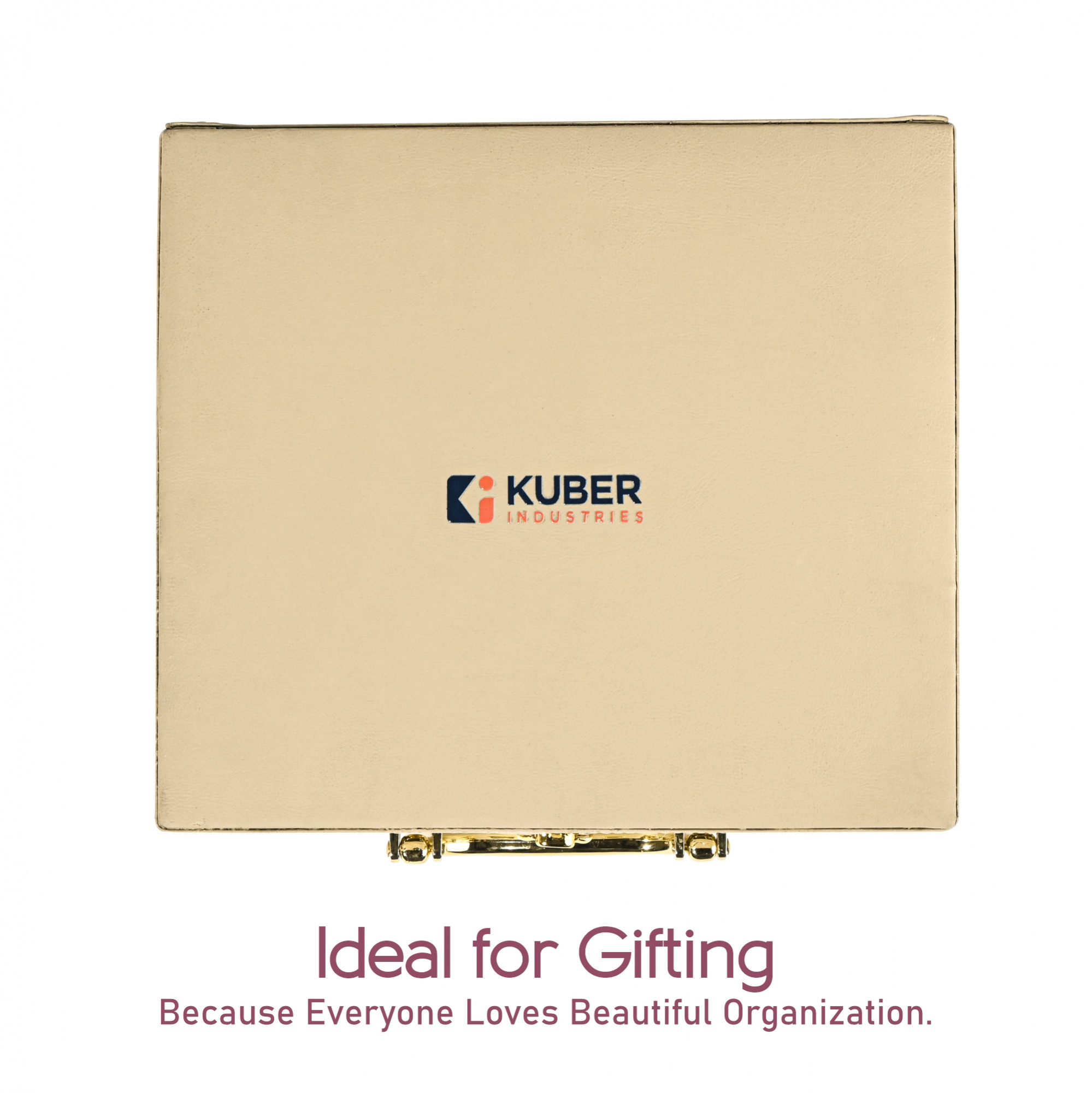 Kuber Industries 3 Rod Premium Faux Leather Bangles Box for WomenBride with Handle  BangalBangle Organizer Box  ChuriChudi Box for Women Bridal  Bangles Organisers Box  Beige