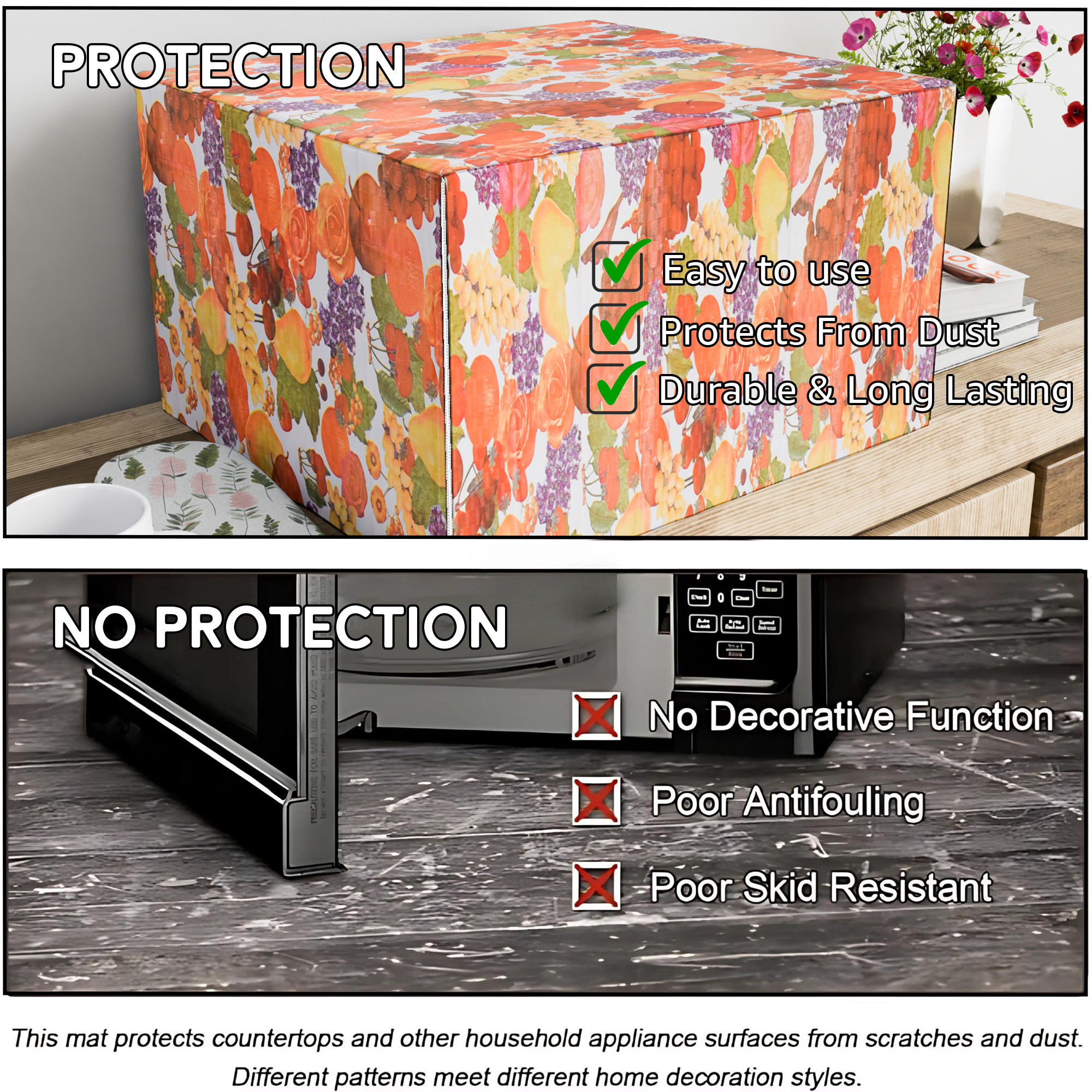 Kuber Industries 30 Ltr Dustproof Full Microwave Cover  Otg Oven Accessories for Durable  Dustroof Kitchen Decor  Fruit Print