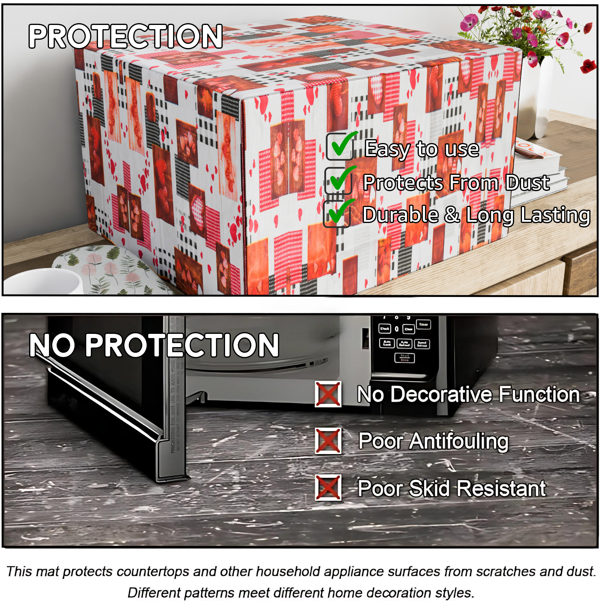 Kuber Industries 30 Ltr Dustproof Full Microwave Cover with Zip  Convection OTG Oven  Accessories Kitchen Decor  Hearts Print - White  Red