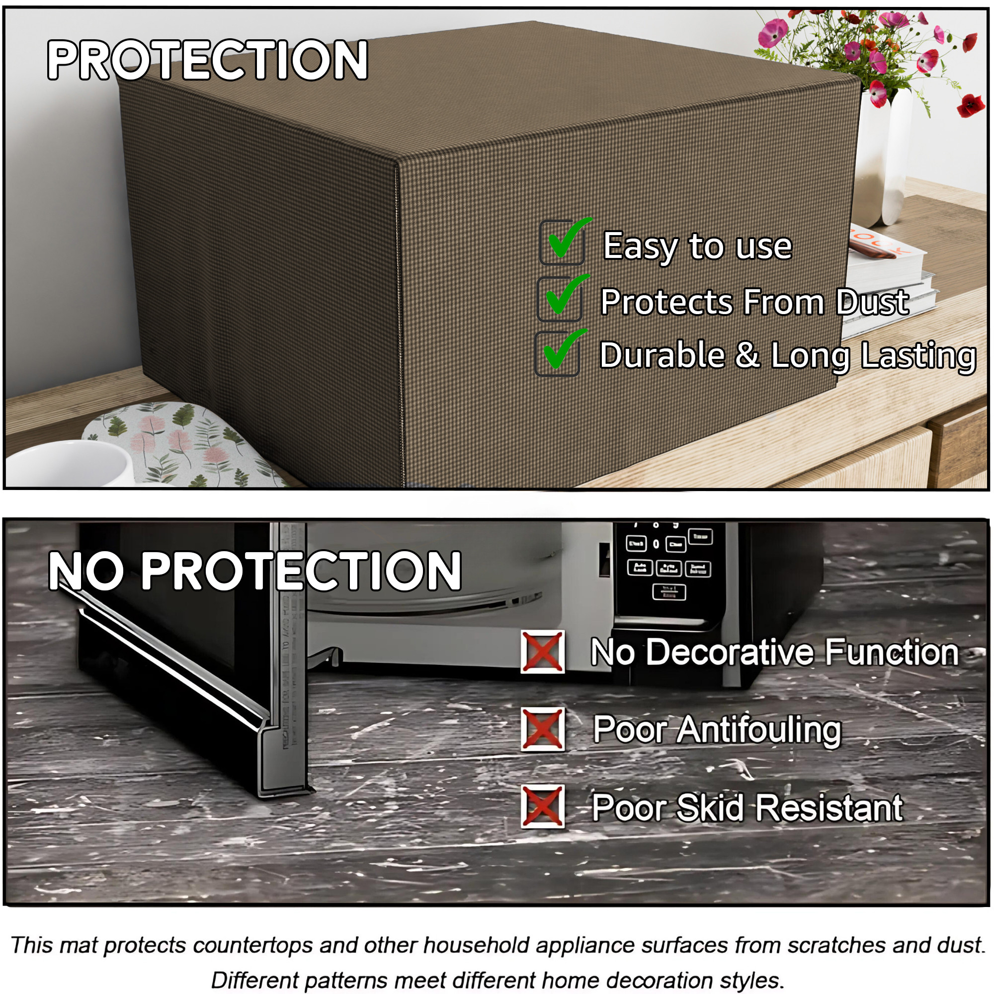 Kuber Industries 30 Ltr Dustproof Full Microwave Cover with Zip  Convection OTG Oven  Accessories Kitchen Decor  Checkered - Brown