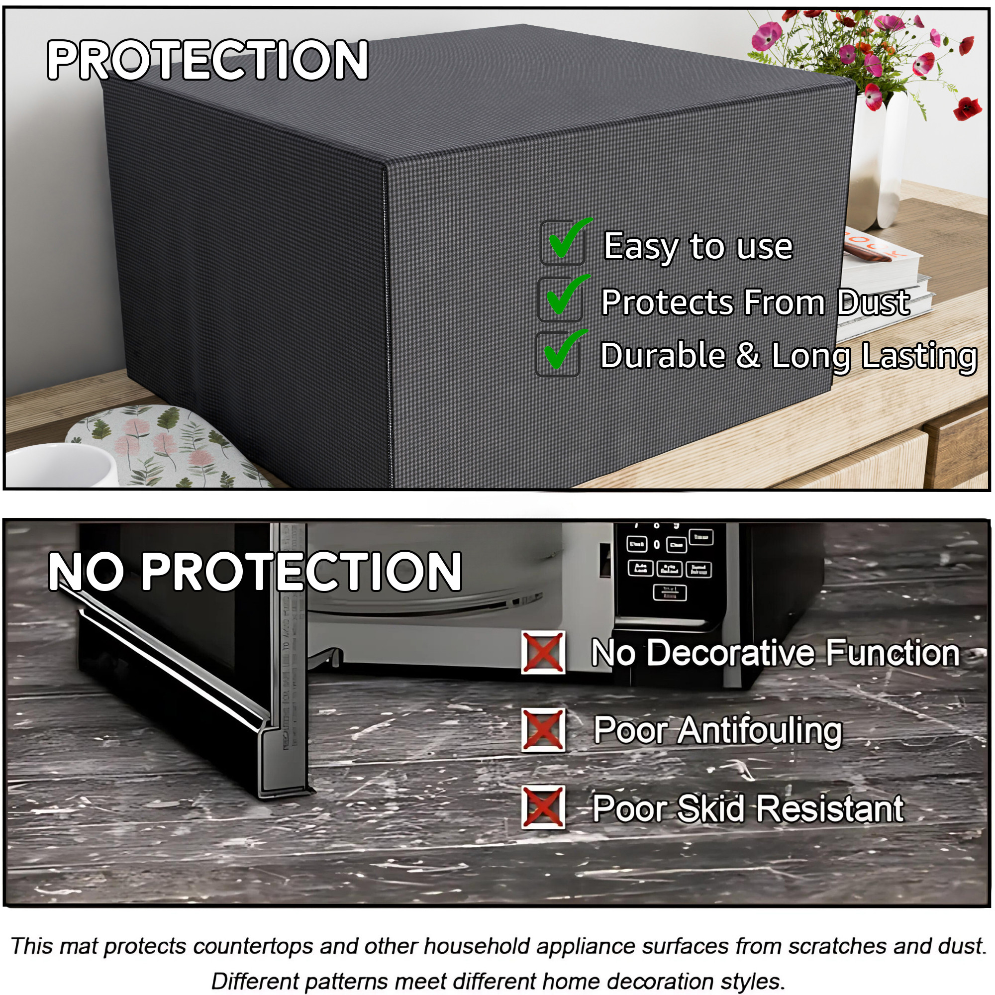 Kuber Industries 30 Ltr Dustproof Full Microwave Cover with Zip  Convection OTG Oven  Accessories Kitchen Decor  Checkered - Grey