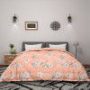 300 GSM Reversible AC Comforter for Double Bed | All Weather Warm &amp; Soft Microfiber Quilt | Beautifully Crafted Razai, Duvet &amp; Kambal for Home | Dezzy Flower -Peach