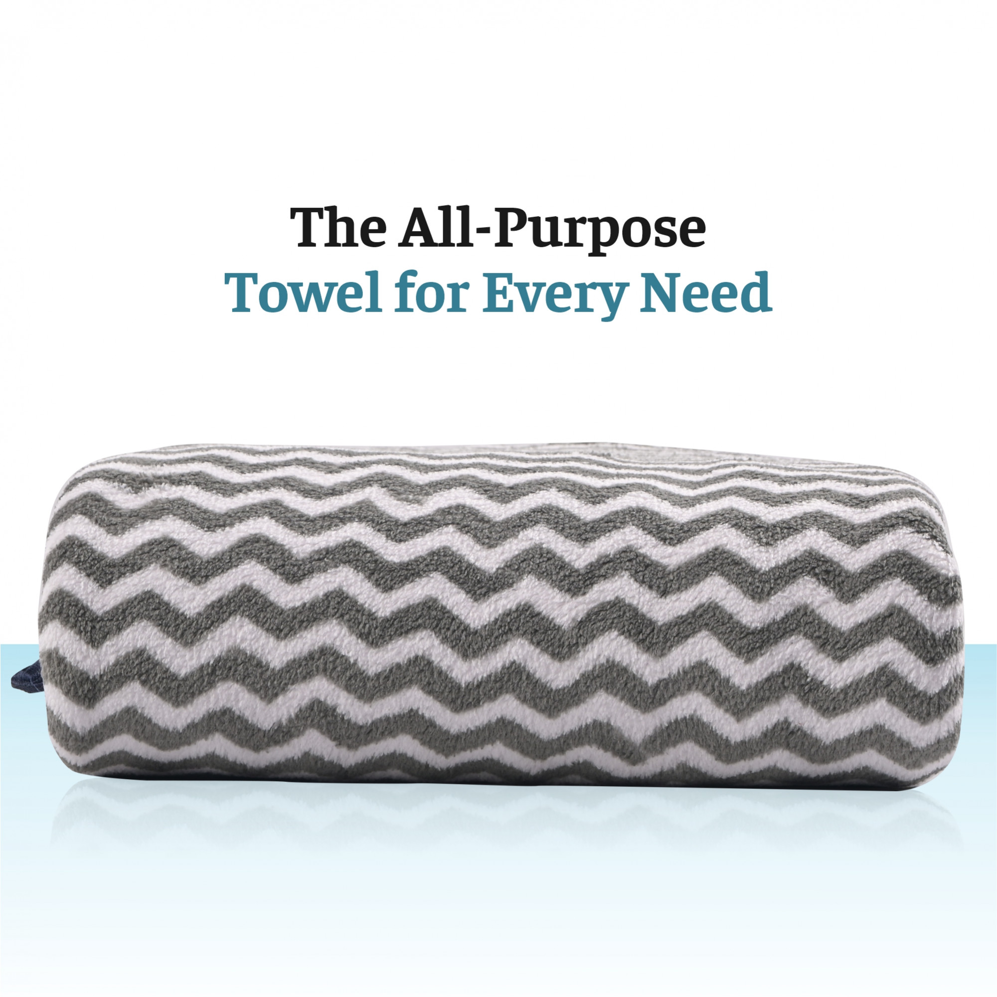 Kuber Industries 30x60 Inch Microfiber Towel for Bath Large Size  280 GSM Soft Towel for Women and Men  Quick Dry  Absorbent Shower Bathtowel for Swimming and Beach  Zig Zag - Grey