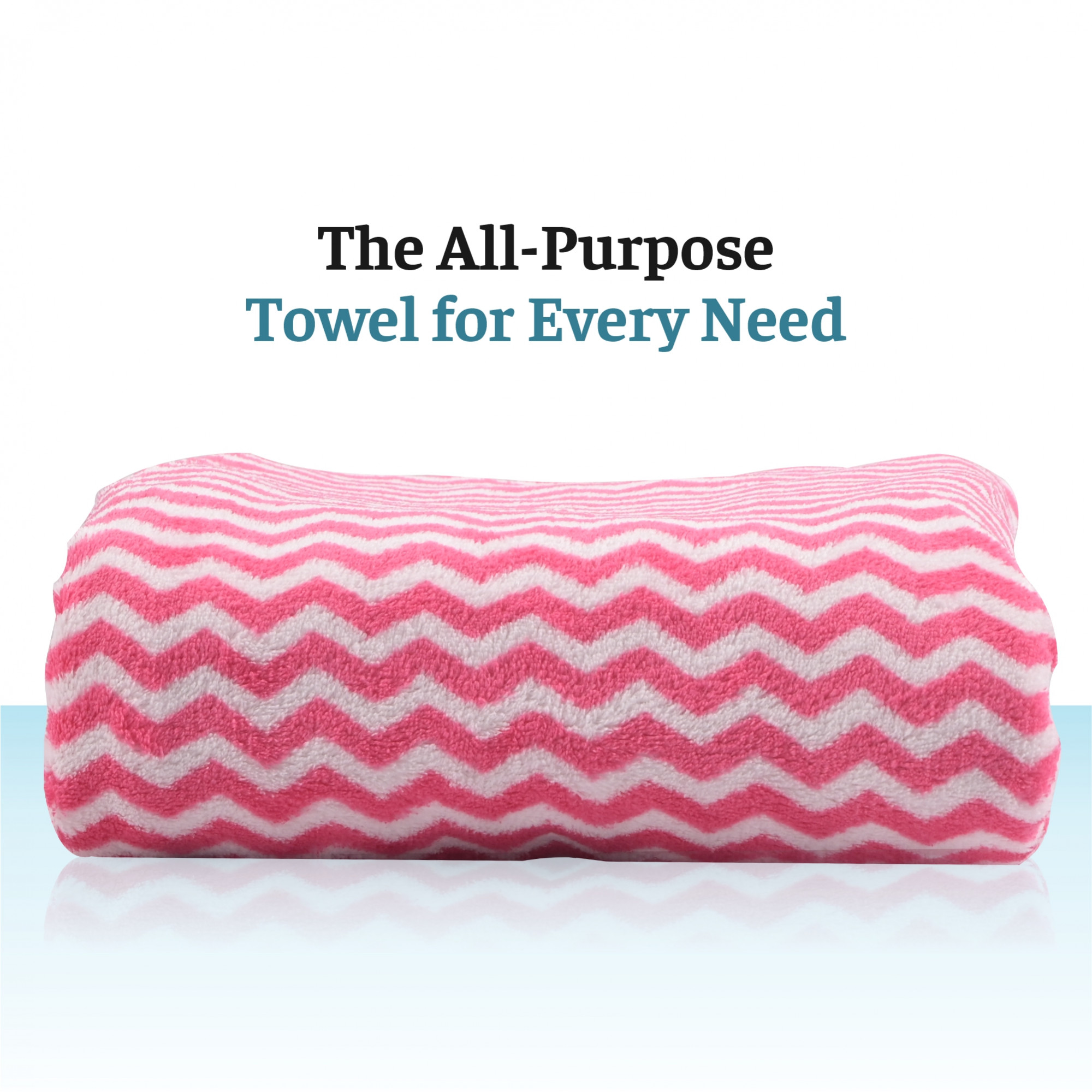 Kuber Industries 30x60 Inch Microfiber Towel for Bath Large Size  280 GSM Soft Towel for Women and Men  Quick Dry  Absorbent Shower Bathtowel for Swimming and Beach  Zig Zag - Pink
