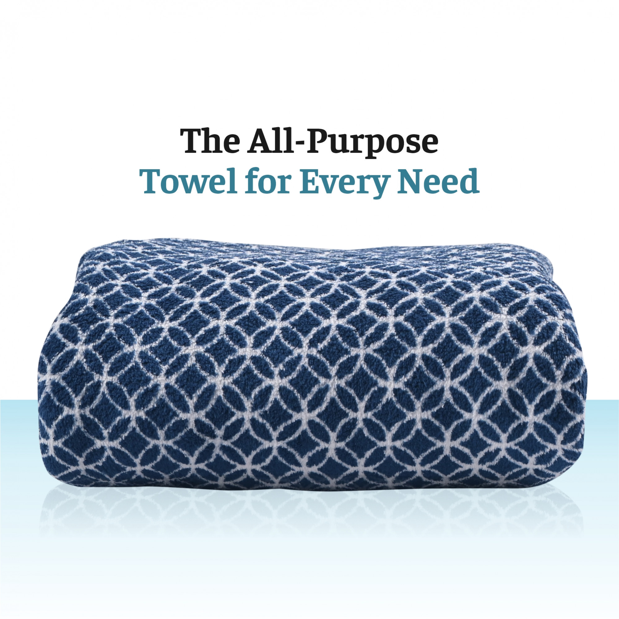 Kuber Industries 30x60 Inch Microfiber Towel for Bath Large Size  280 GSM Soft Towel for Women and Men  Quick Dry  Absorbent Shower Bathtowel for Swimming and Beach  Circle - Blue