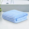 30x60 Inch Microfiber Towel for Bath Large Size | 280 GSM Soft Towel for Women and Men | Quick Dry &amp; Absorbent Shower Bathtowel for Swimming and Beach | Zig Zag - Blue