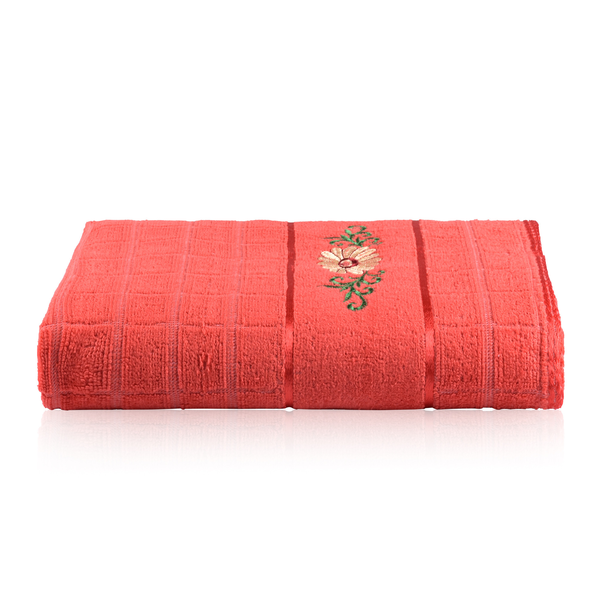 Kuber Industries 30x60 Inches Rectangle Super Absorbent Travel Gym  Bath Towel for Women  Soft  Comfortable Swimming  Bathing Towels for Men  Gold Flower - Orange