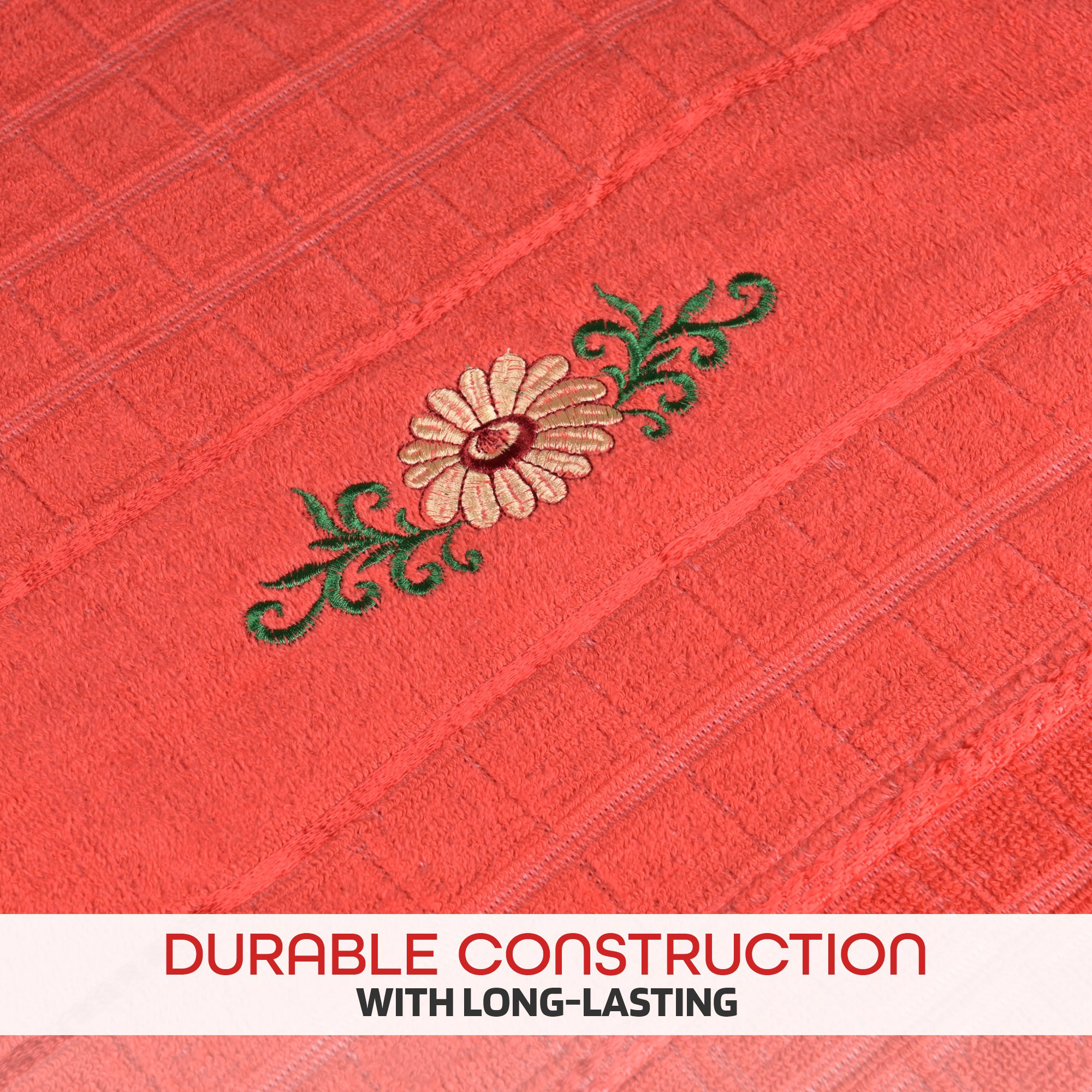 Kuber Industries 30x60 Inches Rectangle Super Absorbent Travel Gym  Bath Towel for Women  Soft  Comfortable Swimming  Bathing Towels for Men  Gold Flower - Orange