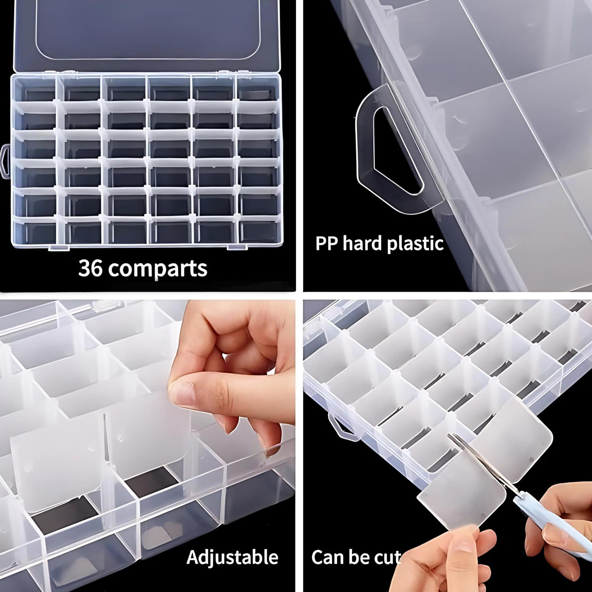 Kuber Industries 36-Compartments Earrings Organizer Box for Women  Modular Travel Grid Box For Makeup  Jewellery Storage - Transparent