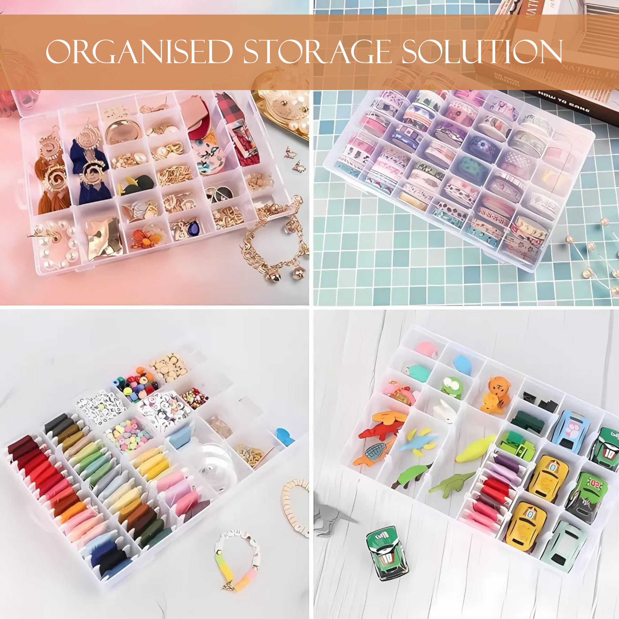 Kuber Industries 36-Compartments Earrings Organizer Box for Women  Modular Travel Grid Box For Makeup  Jewellery Storage - Transparent