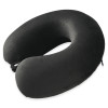 Kuber Industries 360° Memory Foam Neck Pillow for Travelling | Soft and Supportive Neck and Head Rest for Sleeping | Travel Pillow for Flights, Train and Long Trips | JR-1-BLK | Black