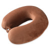 Kuber Industries 360° Memory Foam Neck Pillow for Travelling | Soft and Supportive Neck and Head Rest for Sleeping | Travel Pillow for Flights, Train and Long Trips | JR-1-BRN | Brown