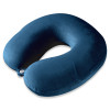 Kuber Industries 360° Microfiber Neck Pillow for Travelling | Soft and Supportive Velvet Cover Neck and Head Rest for Sleeping | Travel Pillow for Flights, Train and Long Trips | Blue
