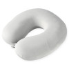 Kuber Industries 360° Microfiber Neck Pillow for Travelling | Soft and Supportive Velvet Cover Neck and Head Rest for Sleeping | Travel Pillow for Flights, Train and Long Trips | White