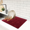 38x50 Soft Microfiber Dish Drying Mat for Kitchen | Machine Washable &amp; Quick Drying Water Absorbing Mat for Kitchen Dishes, Utensils &amp; Crockery | Embossed Design - Maroon