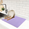 38x50 Soft Microfiber Dish Drying Mat for Kitchen | Machine Washable & Quick Drying Water Absorbing Mat for Kitchen Dishes, Utensils & Crockery | Aesthetic Design - Purple