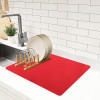 38x50 Soft Microfiber Dish Drying Mat for Kitchen | Machine Washable &amp; Quick Drying Water Absorbing Mat for Kitchen Dishes, Utensils &amp; Crockery | Aesthetic Design - Red