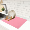 38x50 Soft Microfiber Dish Drying Mat for Kitchen | Machine Washable &amp; Quick Drying Water Absorbing Mat for Kitchen Dishes, Utensils &amp; Crockery | Aesthetic Design - Pink