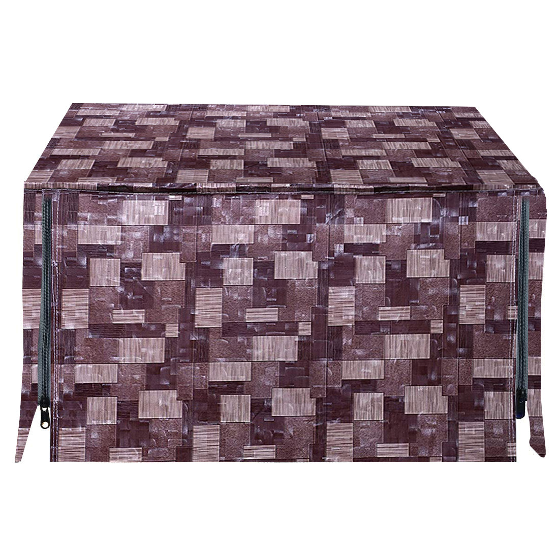 Kuber Industries 3D Checkered Design PVC Microwave Oven Full Closure Cover for 25 Litre (Brown)