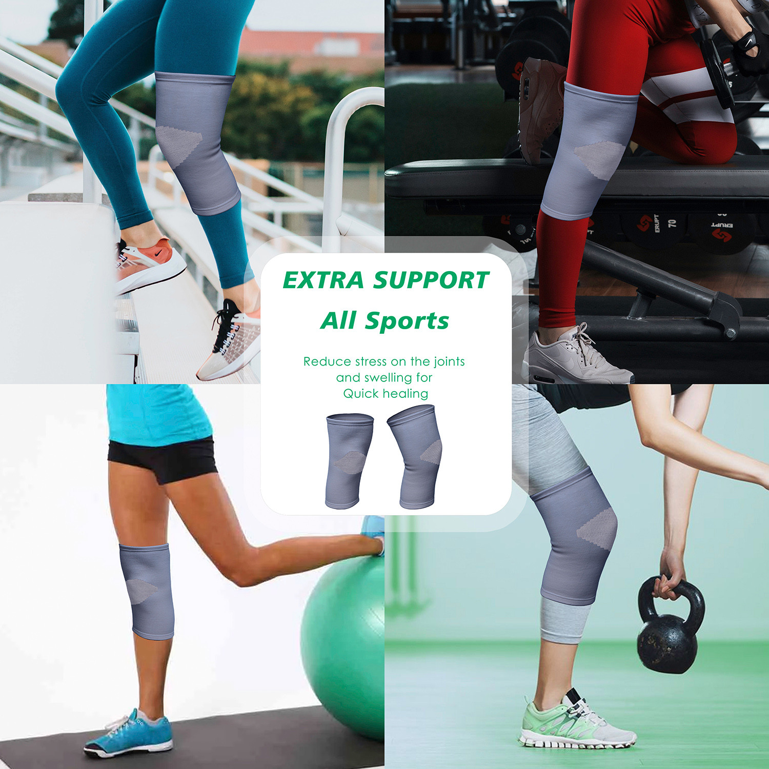 Kuber Industries 3D Knee Cap | Cotton Knee Sleeves |Sleeves For Joint Pain | Sleeves For Arthritis Relief | Unisex Knee Wraps | Knee Bands | Size-S | 1 Pair | Gray & White