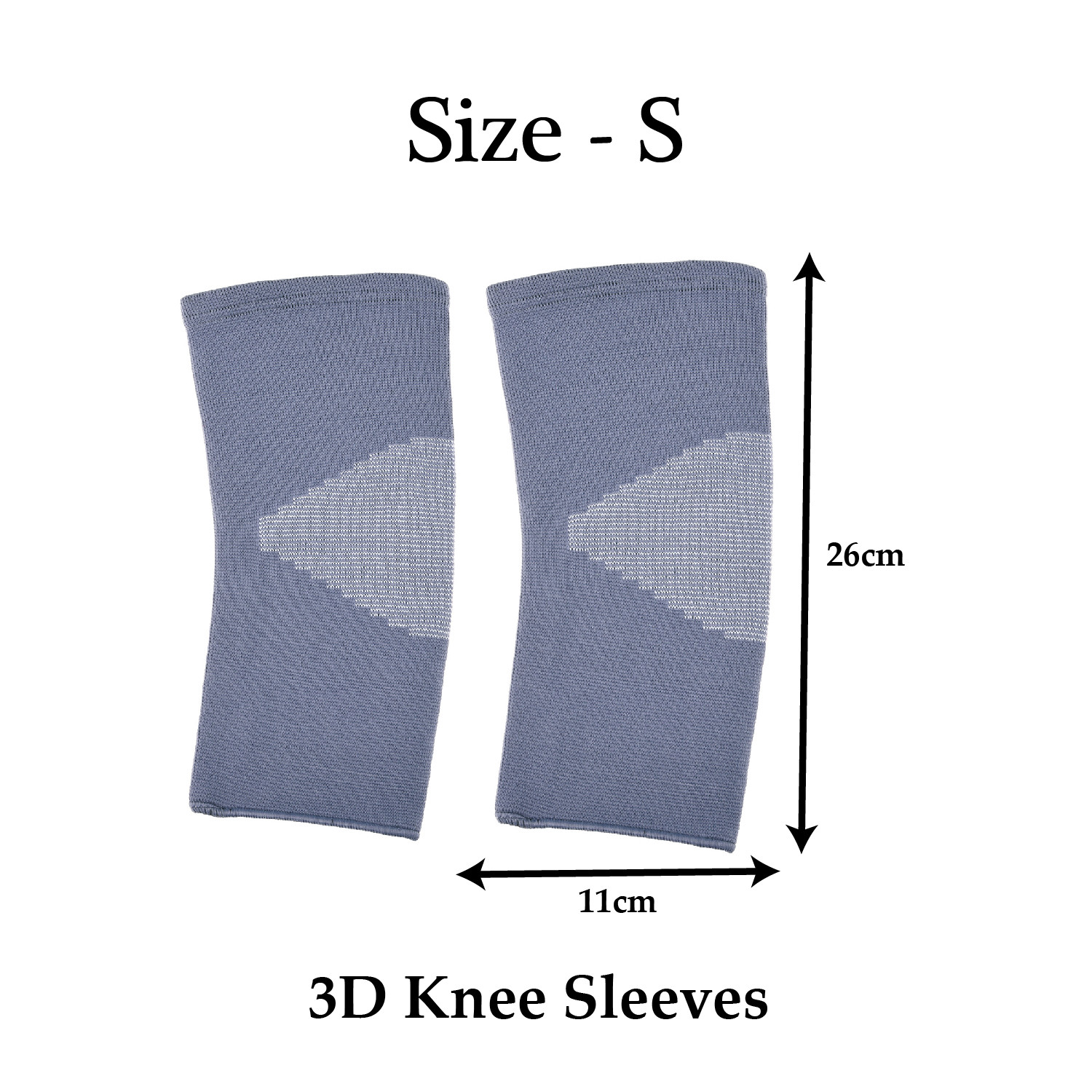 Kuber Industries 3D Knee Cap | Cotton Knee Sleeves |Sleeves For Joint Pain | Sleeves For Arthritis Relief | Unisex Knee Wraps | Knee Bands | Size-S | 1 Pair | Gray & White