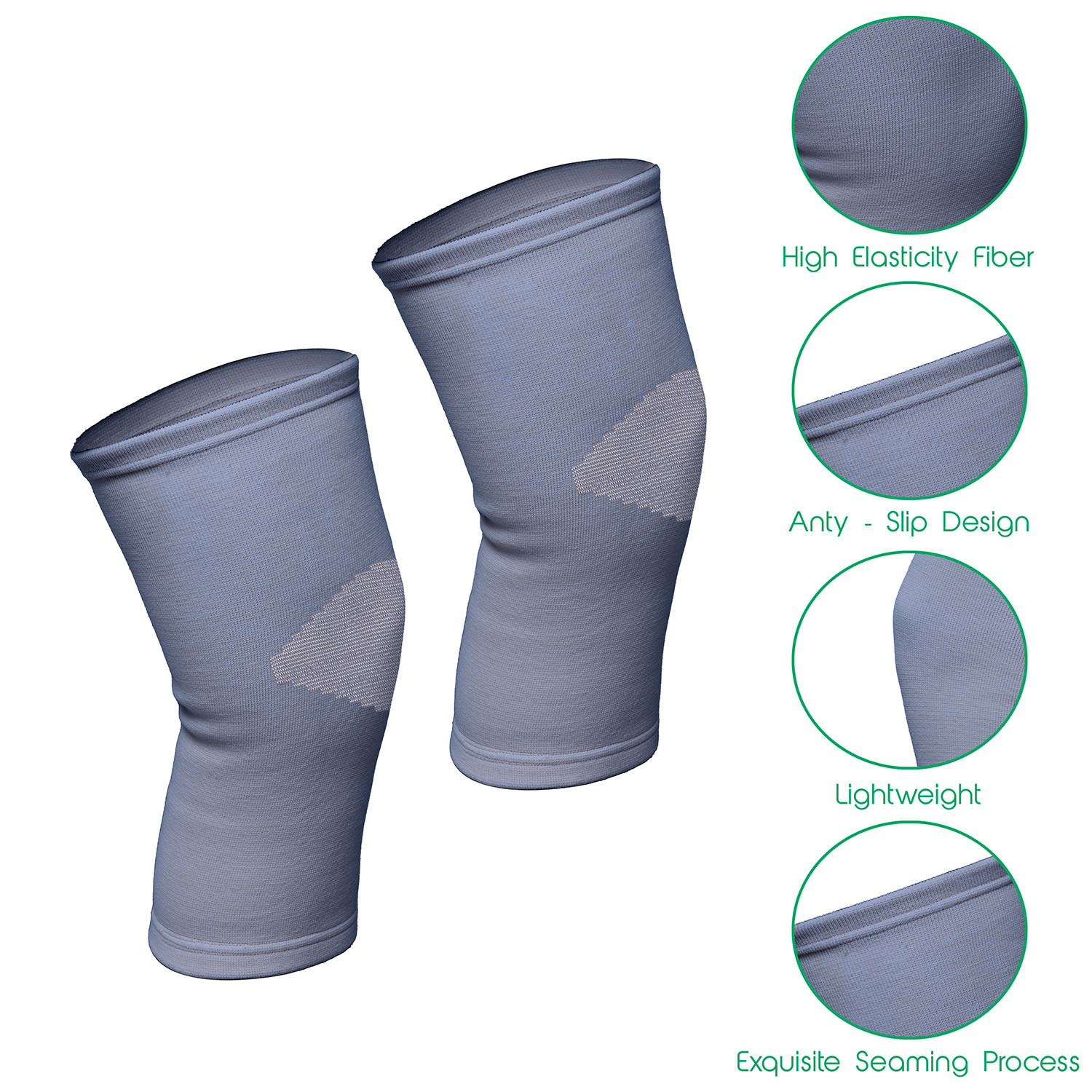 Kuber Industries 3D Knee Cap | Cotton Knee Sleeves |Sleeves For Joint Pain | Sleeves For Arthritis Relief | Unisex Knee Wraps | Knee Bands | Size-S | 1 Pair | Gray & White